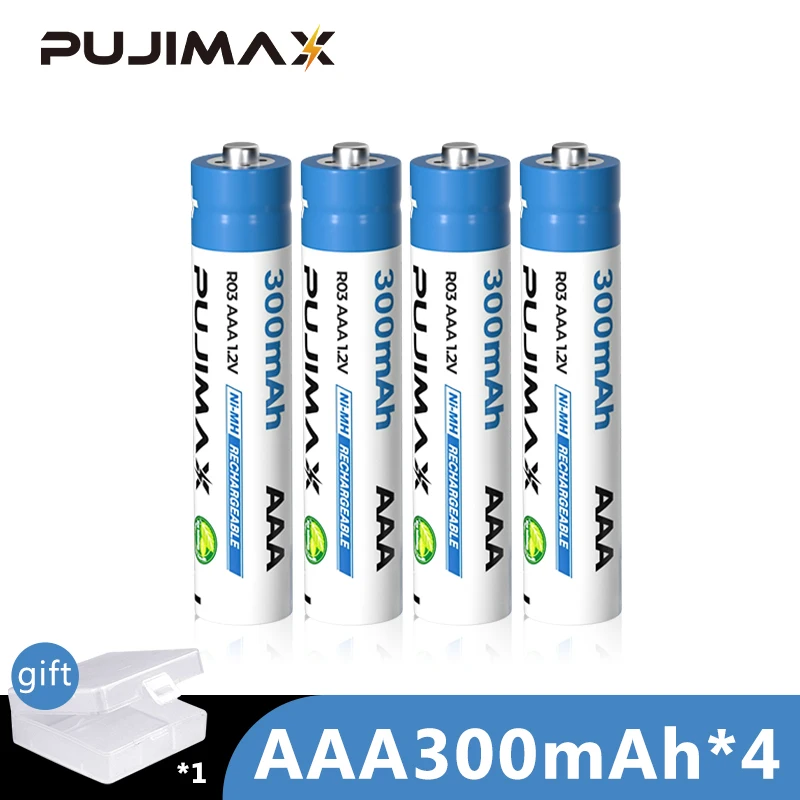 

PUJIMAX Durable AAA 300mAh 1.2v Rechargeable Battery Wholesale CE/FCC/ROHS Multiple Certifications With Battery Box Universal