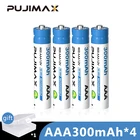 Прочная аккумуляторная батарея PUJIMAX AAA 300 мАч 1,2 в, оптовая продажа, сертификаты CEFCCROHS, универсальная батарея с коробкой