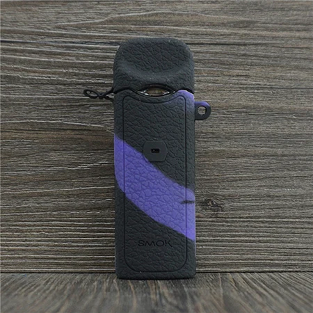 Чехол с текстурой кожи для Smok Nord Pod vape Kit, силиконовый чехол-накладка, защитная наклейка для Smok Nord box Mod - Цвет: Black purple