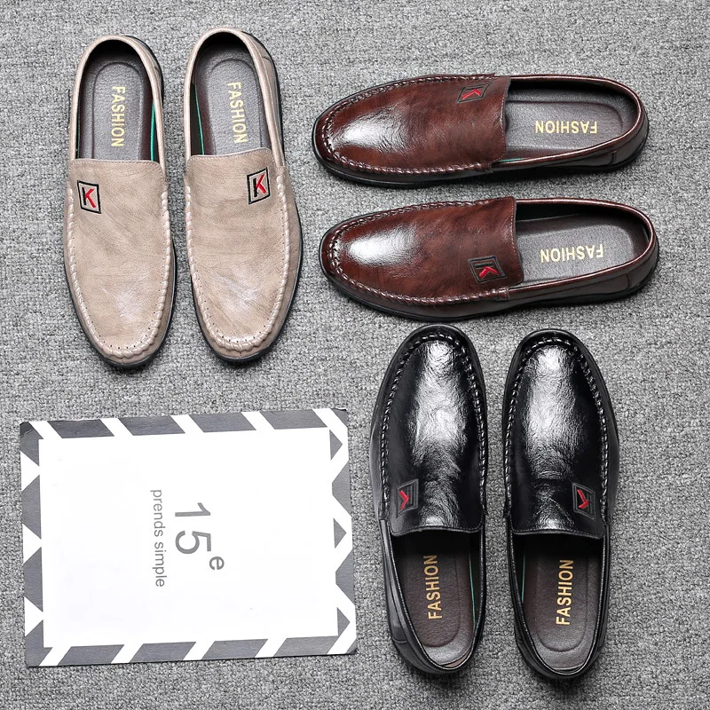 

WOTTE Leather Men Casual Shoes Luxury Brand 2020 Mens Loafers Moccasins Breathable Slip on Male Driving Shoes