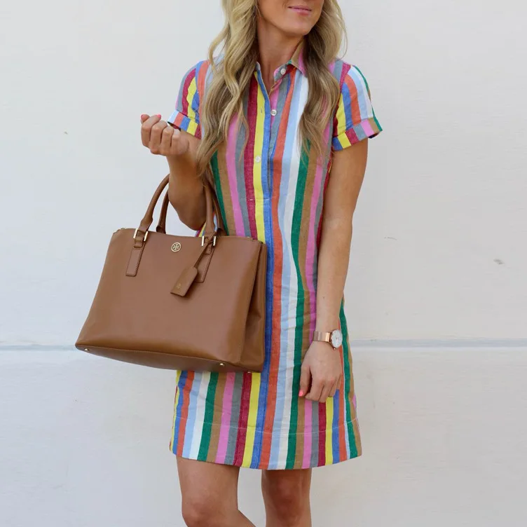 

Summer elegant female dress dress new casual sexy color stripes 2020 party dress short skirt lady clothing robe