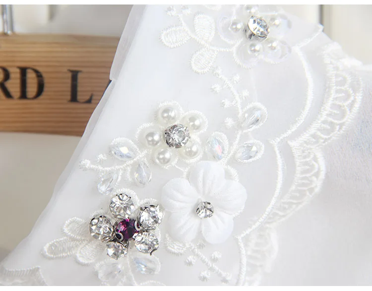 

Chiffon Women Faux Cols Detachable Lace Fake Collars for Women Neckwear Blouse Tie Lapel Shirt Lady Beads Flase Collar