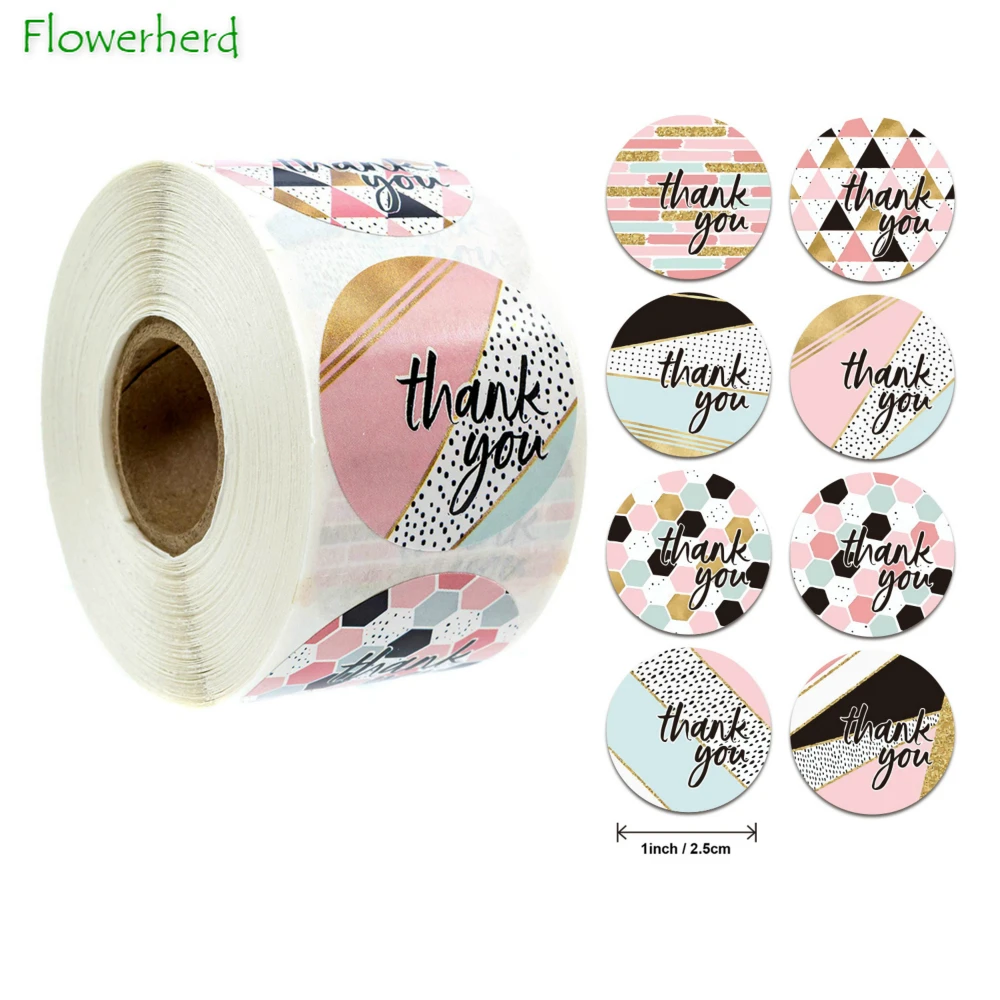 1 дюйм геометрические наклейки с благодарностью/8 ярлыков различным дизайном и
