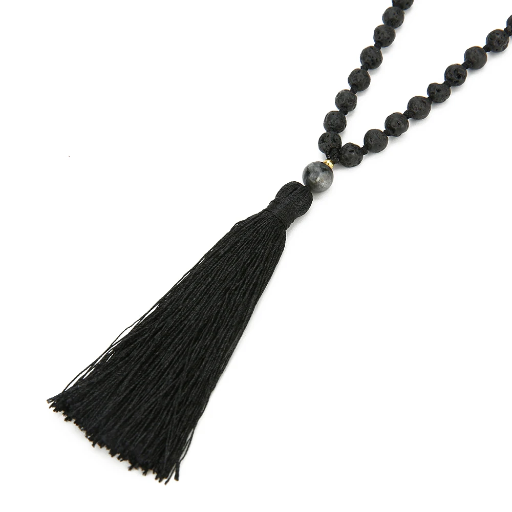 108 Mala Beads 6 мм вулканический камень медитация с узлом полудрагоценные ювелирные