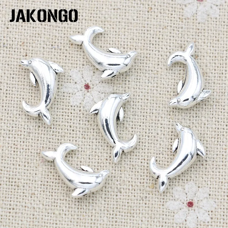 

40PCS Dolphin Spacer Beads Antique Silver Plated Loose Beads for Jewelry Making Bracelet Accessories DIY Findings Craft