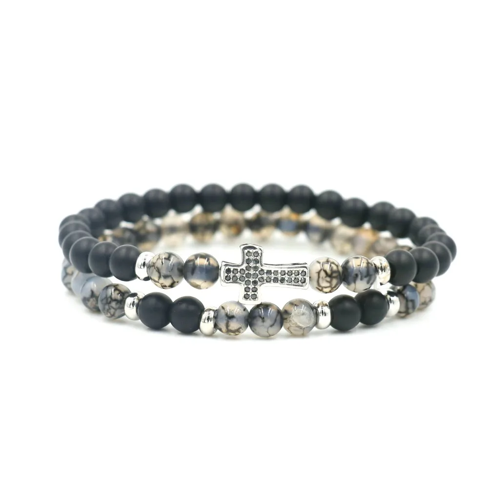 Браслеты из натурального матового камня ювелирные украшения ниток с бусинами 6