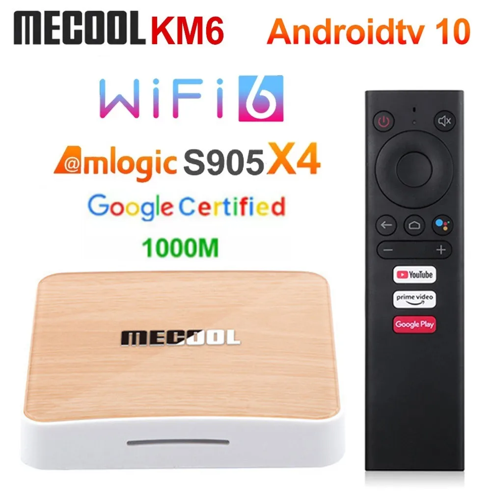 

Mecool KM6 Smart TV Box Android 10.0 ATV 4GB RAM 64GB ROM Amlogic S905X4 Deluxe 2.4/5G WiFi6 BT5.0 Google Certified Set Top Box