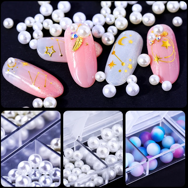 12 сетка украшения для дизайна ногтей смешанный размер жемчужные стразы