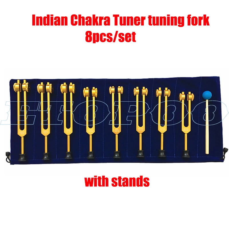 8 шт. Золотой набор индийский тюнер чакра Настройка вилка корень 194 18 Гц сердце 136 1