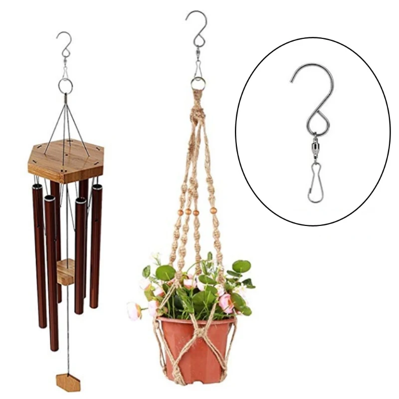 

10 Pack Swivel Hooks Clips for Hanging Wind Spinners Wind Chimes Crystal Twisters Party Supply Rotating Display S Hooks