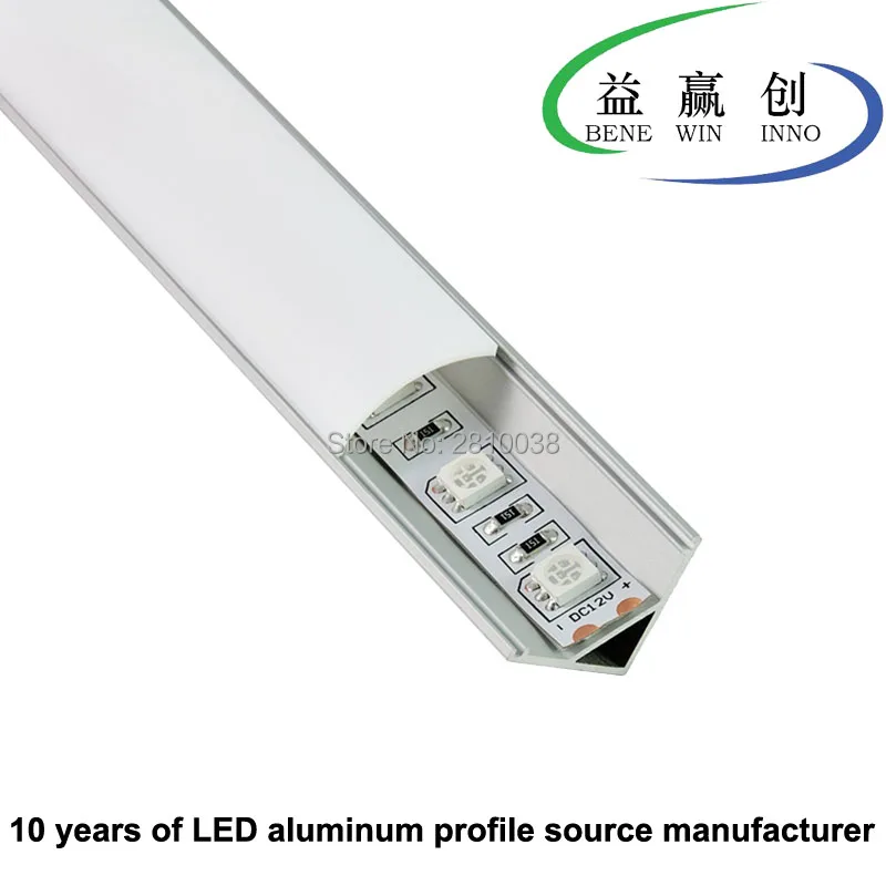 10 setslot 60 degree cornered aluminium led profile al6063 led aluminum profile for led strip light kitchen cabinet free global shipping