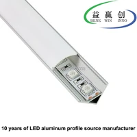 10 setslot 60 degree cornered aluminium led profile al6063 led aluminum profile for led strip light kitchen cabinet