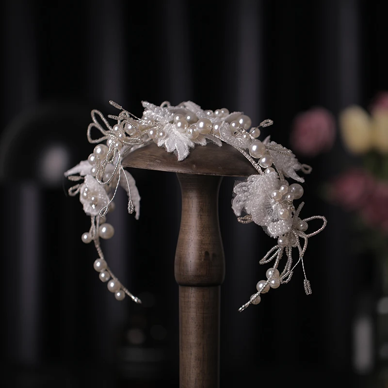 

Forseven Zinc Alloy Rhinestone Pearl Silver Fashion Classic Bridal Headband Wedding Headdress Ladies Headband FD1097
