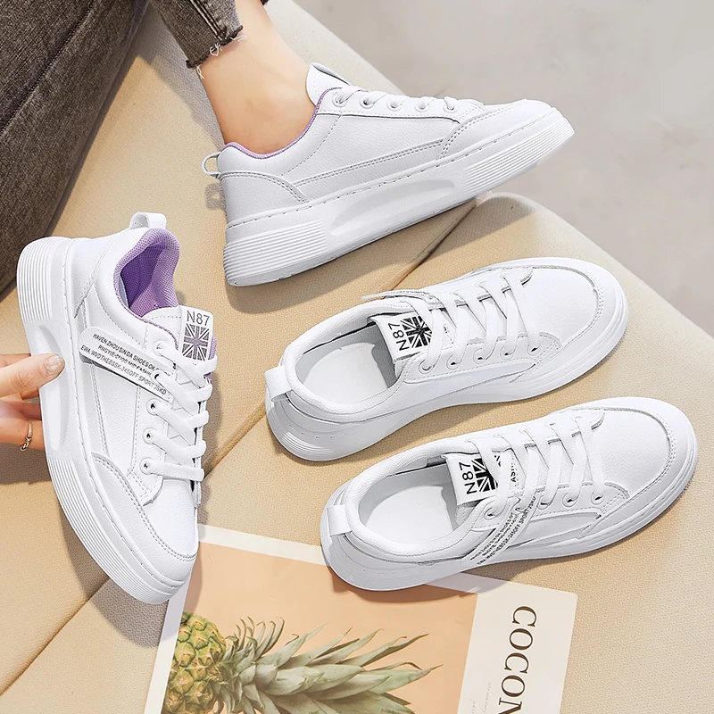 

2021 New Casual Sneakers Women Summer Fashion Breathable White Flats Shoes Comfortable Non Slip Walking Ladies Platform Shoes