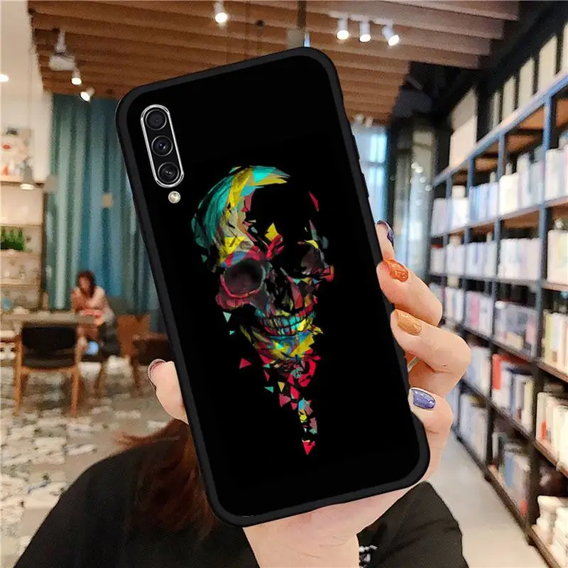 

Skull fashion art horror color Phone Case For Samsung A20 A30 30s A40 A7 2018 J2 J7 prime J4 Plus S5 Note 9 10 Plus