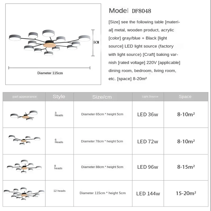 $21.60 Modern living room LED lamp Nordic style bedroom LED ceiling light villa room lamp restaurant lamp lighting wholesale lamps