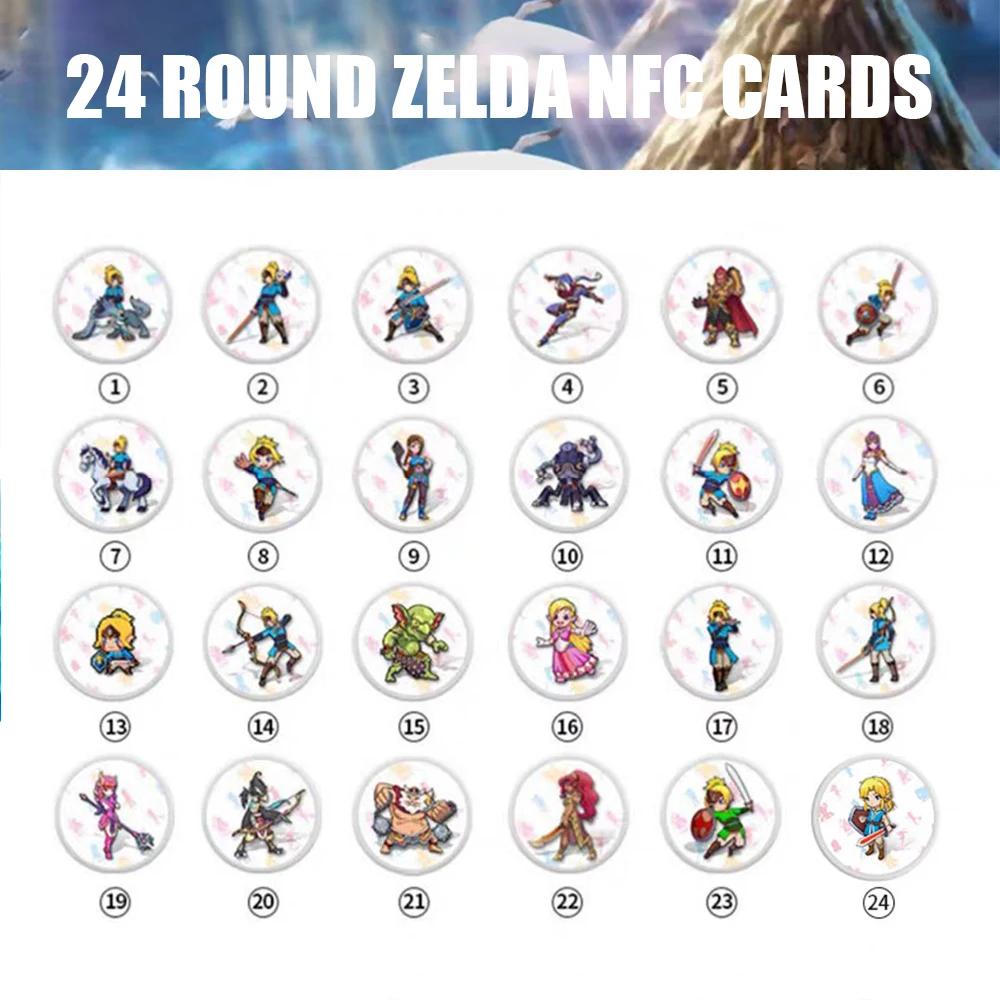 Игровая карта amibo совместимая с Zelde 24 NFC круглая волк пробуждение DX легенда о
