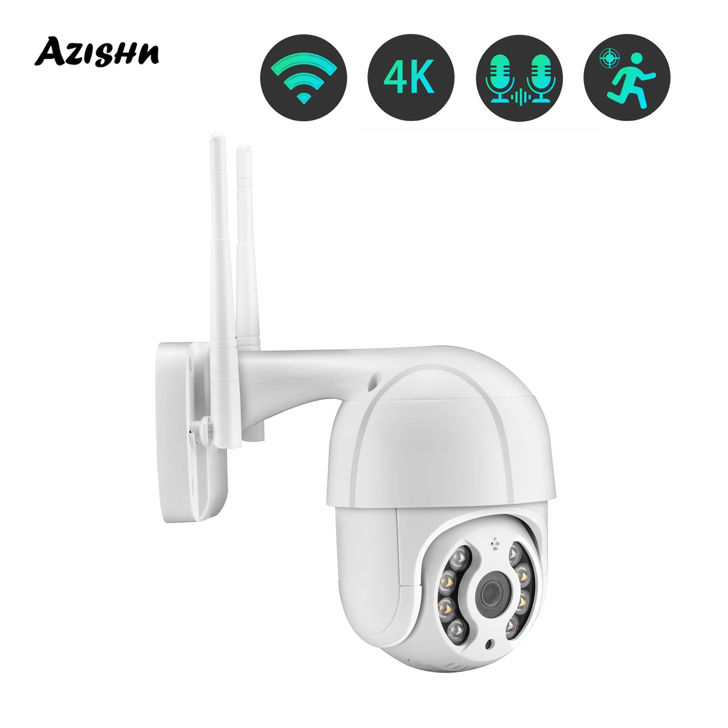 

AZISHN Ultra HD 4K 8MP Wifi IP Camera Wireless Outdoor Waterproof 1080P Color Night Vision CCTV Camera With Sim 128G SD