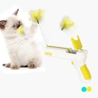 cat toy pet supplies interactive feather ball teaser for cats gun automatic pets toys plastic pistol interactive training kitten