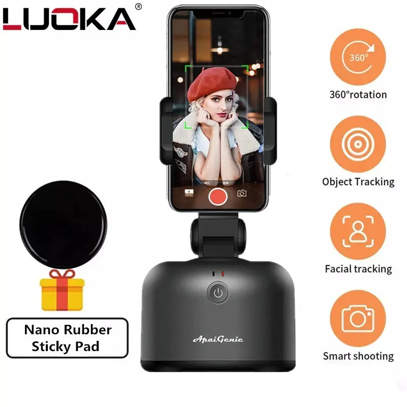 

Селфи-Палка с вращением на 360 °, смарт-палка для отслеживания лица, держатель штатива для камеры, крепление для смартфона