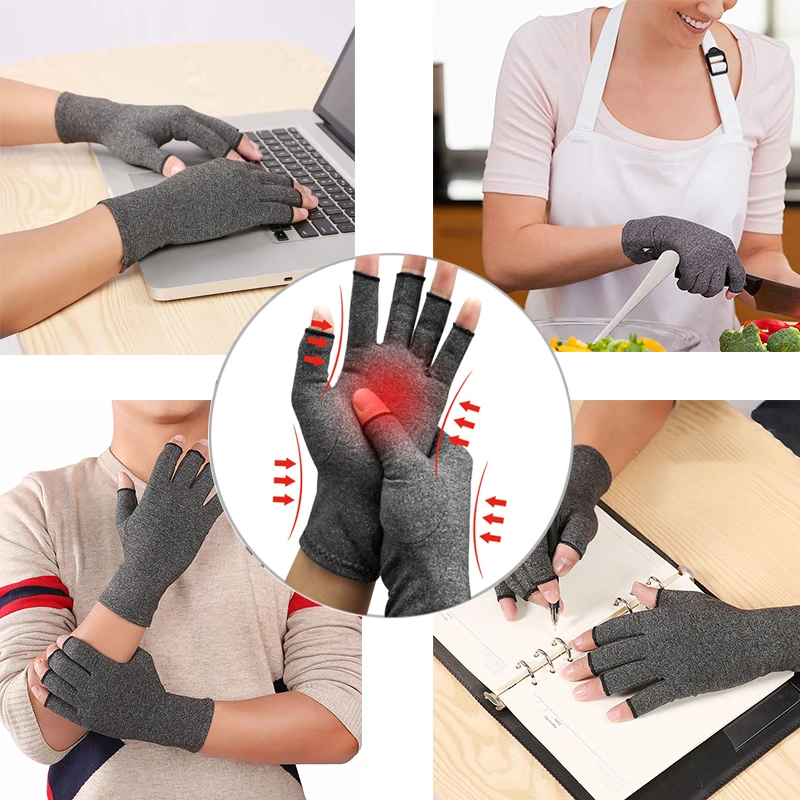 

Breathable Compression Arthritis Gloves Premium Arthritic Joint Pain Relief Hand Gloves Therapy Open Fingers Compression Gloves