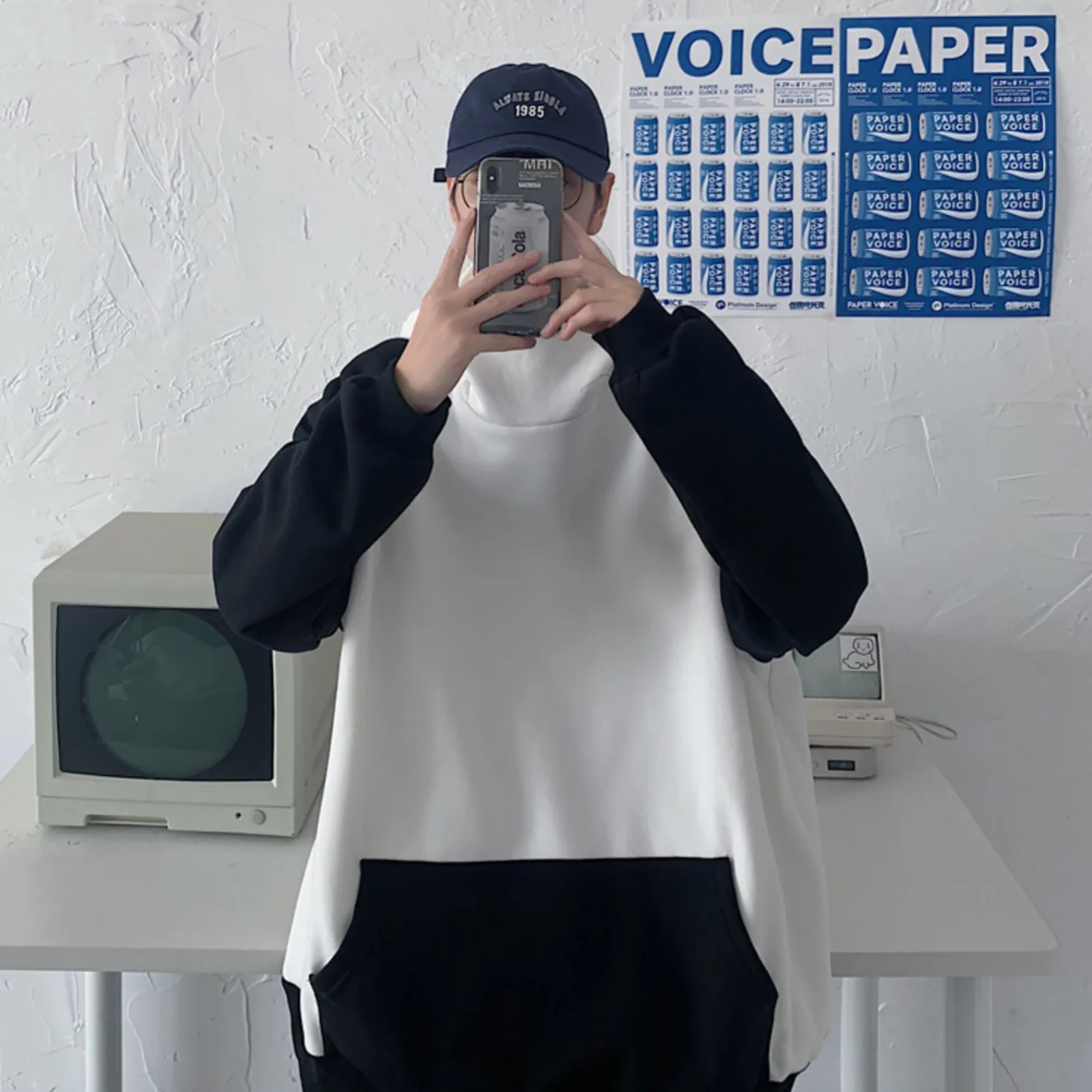 

Fashion Panda Sweatshirts Winter S-2XL Plus Size Fun Splicing Three-Dimensional Lovely Design Hedging Pocket Sweatershirt tops