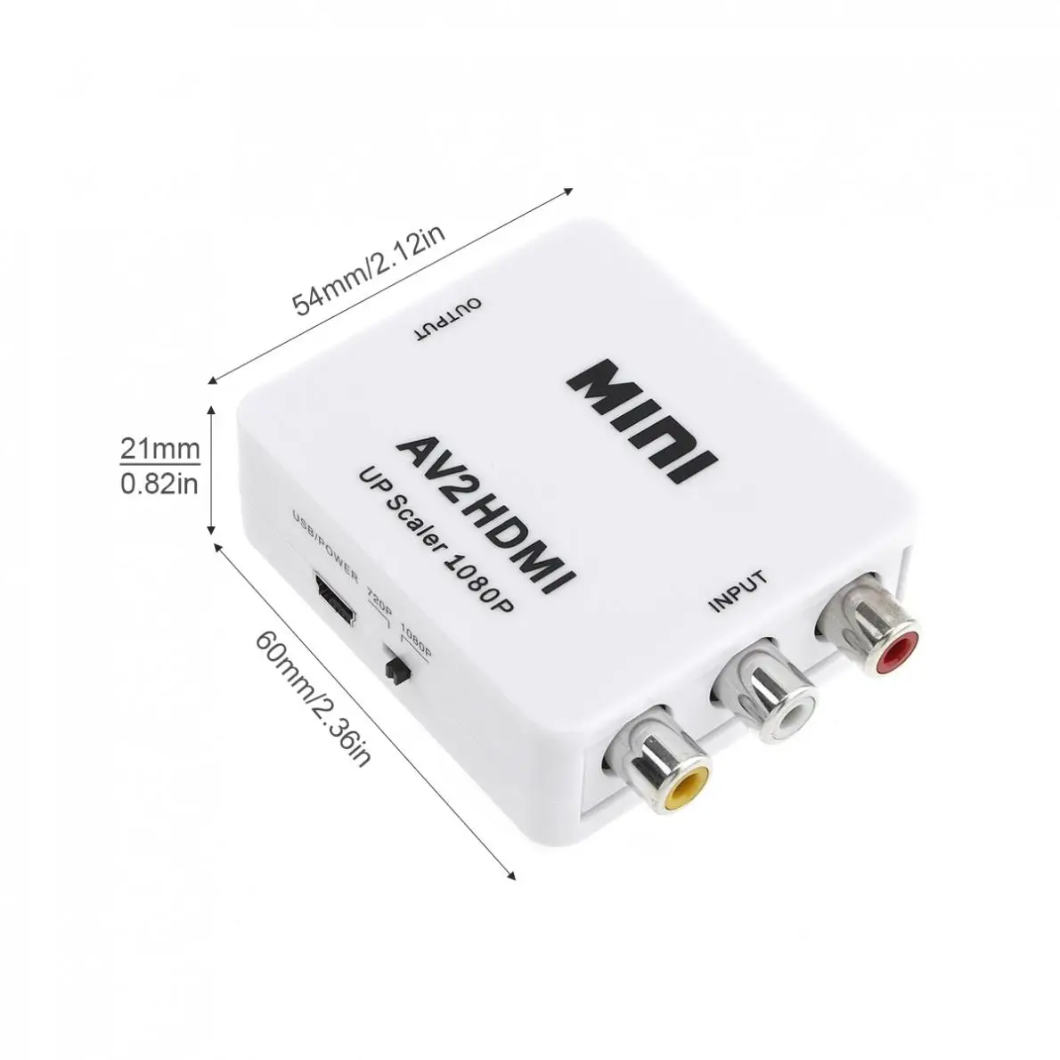 Белый портативный AV видеоконвертер с 1080P конверсионной головкой поддержка