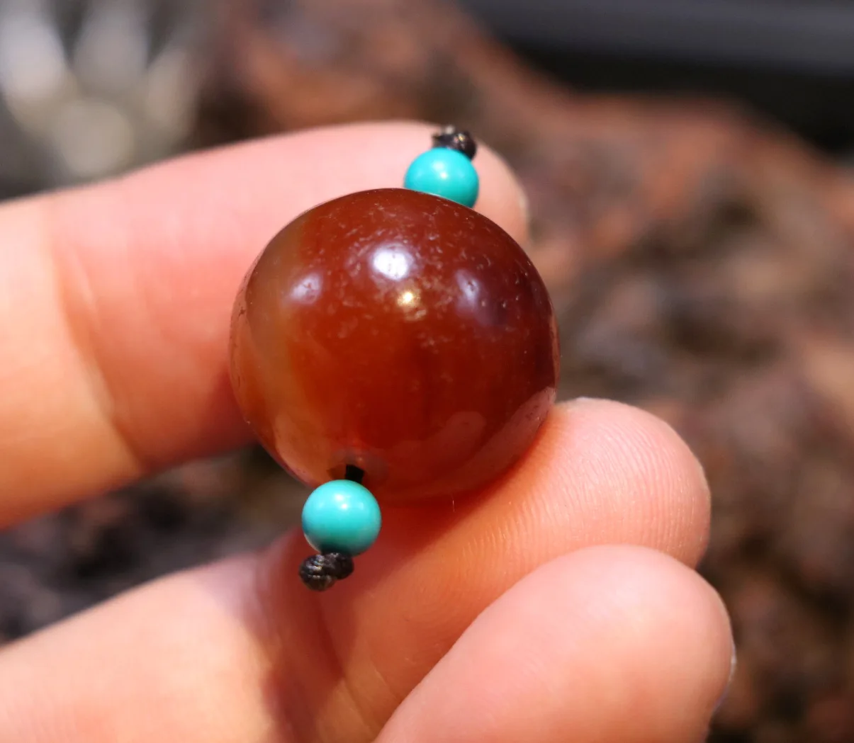 

Treasure Magic LKbrother Magic Power Tibetan Old Agate Red Color Tang Ball Sphere Totem Amulet 20MM LLZB