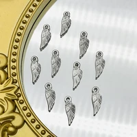 10pcs charms antique silver plated flower wing charms pendants for jewelry earring making vintage necklace accessories wholesale