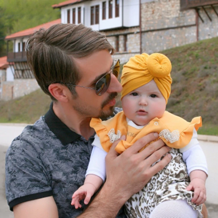 Children Accessories Newborn Toddler Kids Baby Boy Girl Turban Cotton Beanie Hat Winter Warm Soft Cap Solid Knot Wrap | Детская одежда