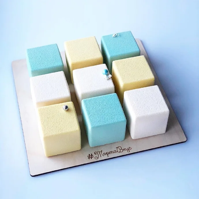 

QIQIPP French dessert mold Rubik's cube mousse 3D cake silicone mold baking utensils handmade soap mold