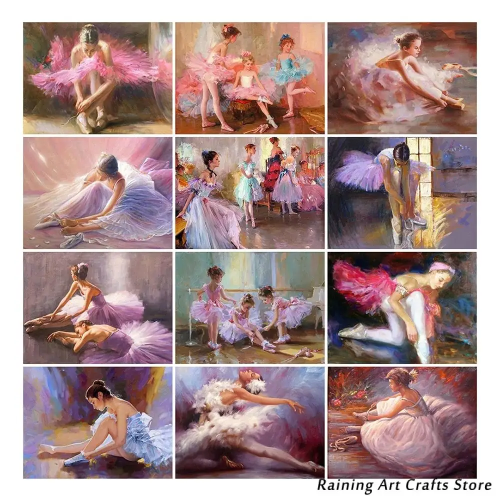 

Diy 5D Diamond Painting Ballet Girl Embroidery Full Round Square Drill Cross Stitch Kits Mosaic Pictures Handmade Home Decor