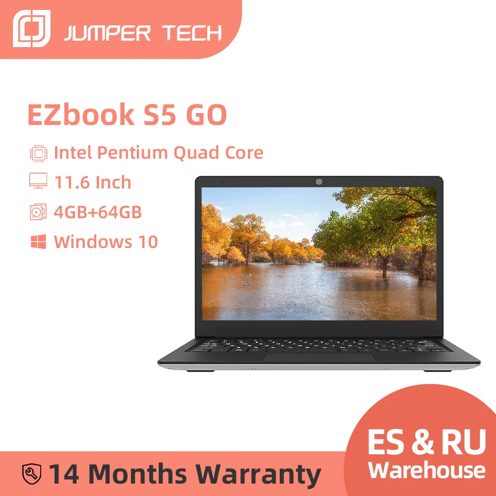 Jumper EZbook S5 GO 11 6-дюймовый ноутбук 4 ГБ ОЗУ 64 ПЗУ 1366*768 Экран Тонкий Процессор Intel Pentium