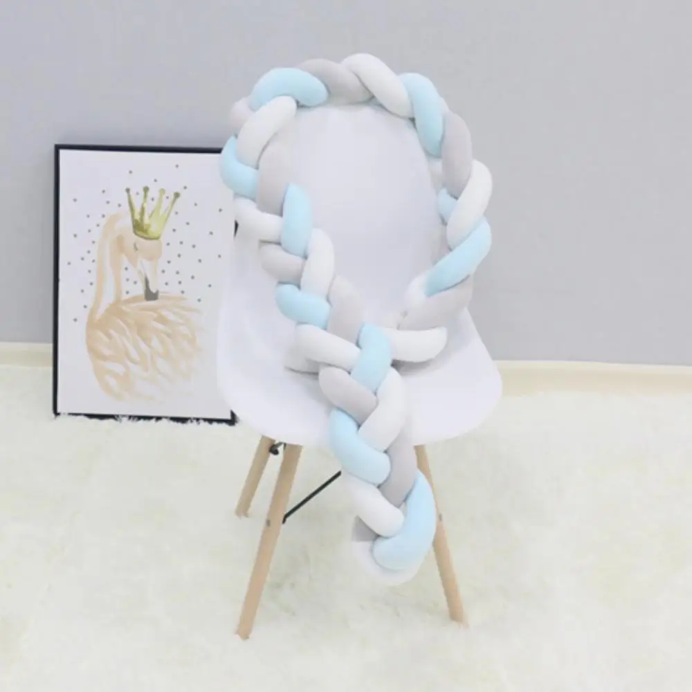 

1.5m Baby Crib Bumper Bed Safe Long Cotton Patchwork Pillow Anti-collision Cot Infant Cushion Sleep Protect Newborn Room Decor