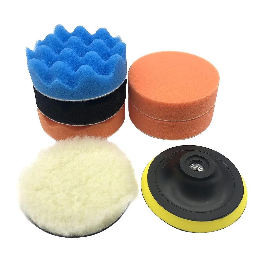 

7pcs 5 inch Car Polishing Buffing Pads Elaborate Manufacture Prolonged Durable with M14 Drill Adapter for Car Polisher
