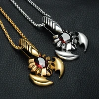 new trendy animal scorpion shape pendant necklace mens fashion metal crystal inlaid pendant neck chains accessories 2021jewelry