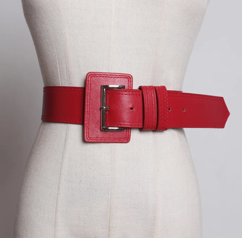 

Women's runway fashion PU leather Cummerbunds female vintage Dress Corsets Waistband Belts decoration wide belt R3349