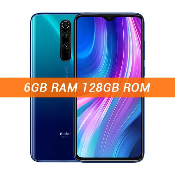 Xiaomi Redmi Note 8 Pro с глобальной прошивкой, 6 ГБ, 128 Гб/64 ГБ, смартфон, 64 мп, четырехъядерный процессор Helio G90T, четыре ядра, экран 6,53 дюйма, 4500 мАч, NFC - Цвет: 6GB 128GB Blue