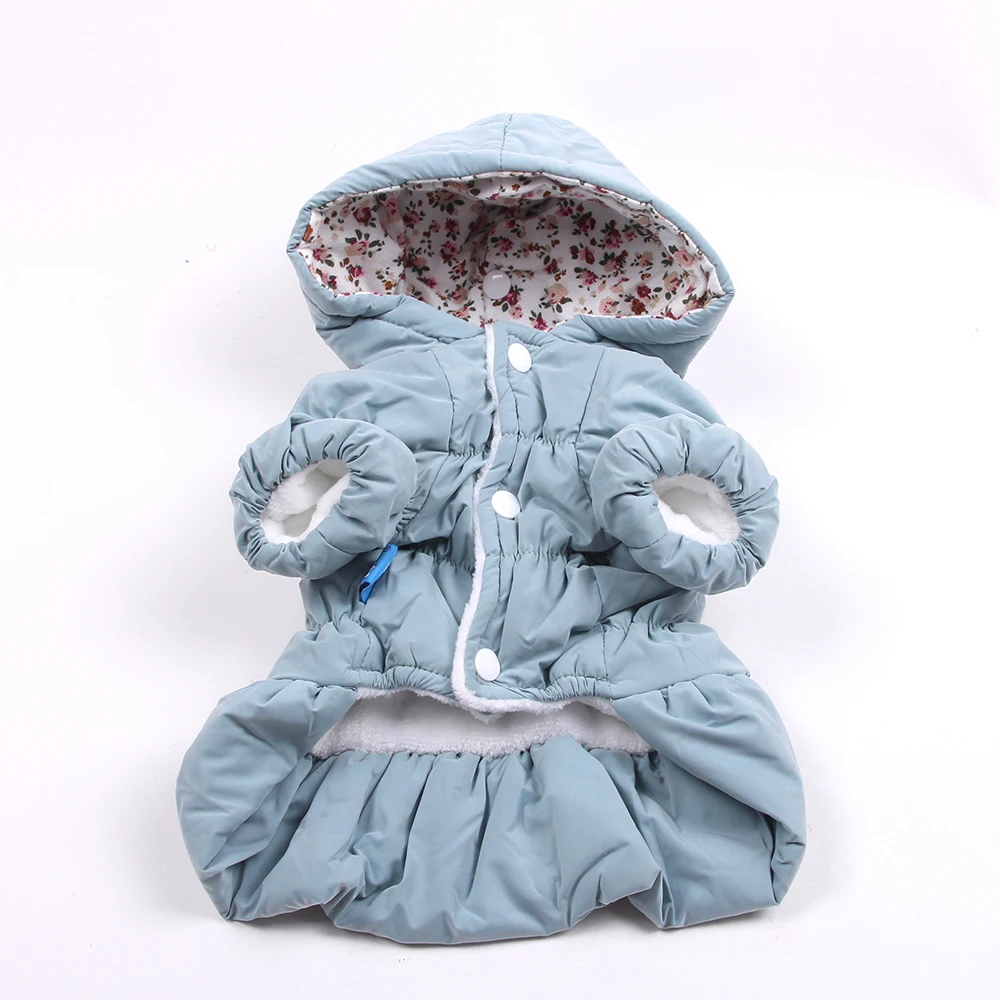 

Nieuwe Prinses Hond Pet Warme Jurk Hoodie Bloemen Bubble Rok Meisje Hond Kat Winter Jas Outfit Kleding 6 Maten