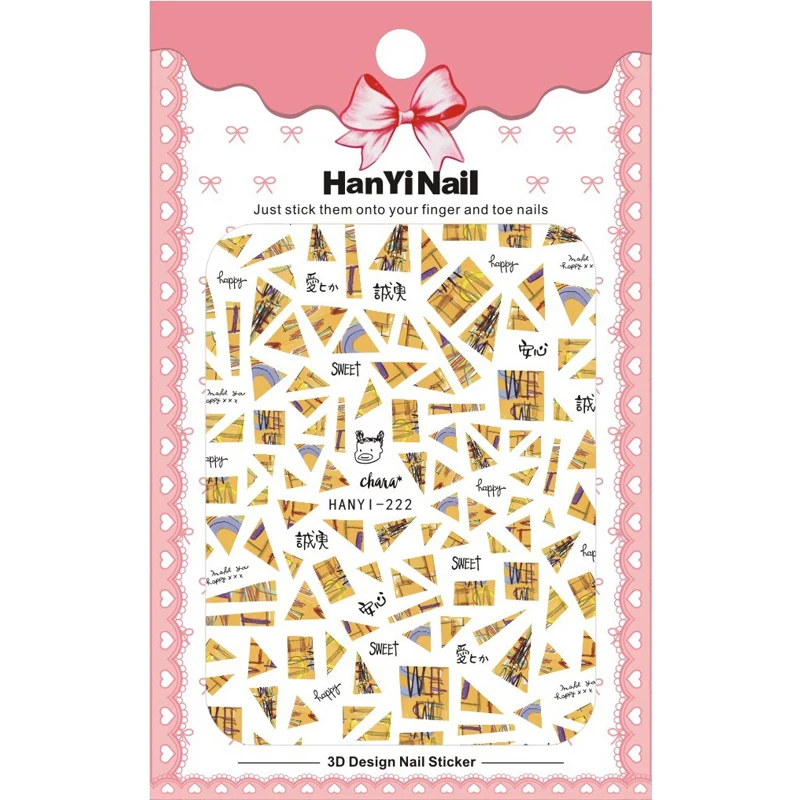 3D наклейки для ногтей Кот мультфильм DIY Советы Красивая юная девушка Маникюр Шарм