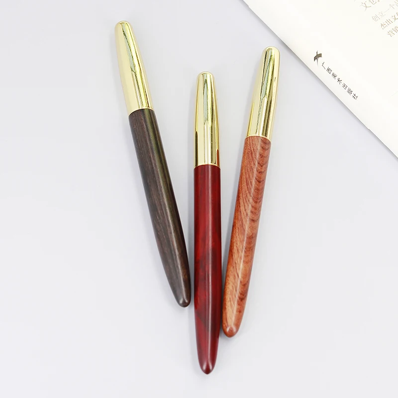 Твердая деревянная металлическая авторучка из палисандра или эбенового дерева