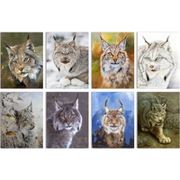 frameless wildcats pictures kits diy oil painting by numbers canvas acrylic painting wall art home decoration 40x50cm