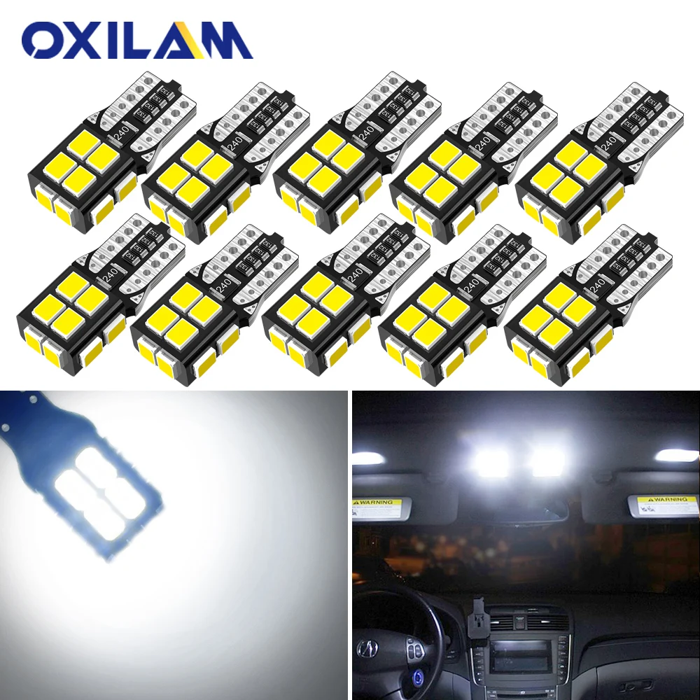 OXILAM 10 шт. W5W светодиодный 194 168 лампа T10 6000 К Canbus без ошибок светильник лампы для Hyundai