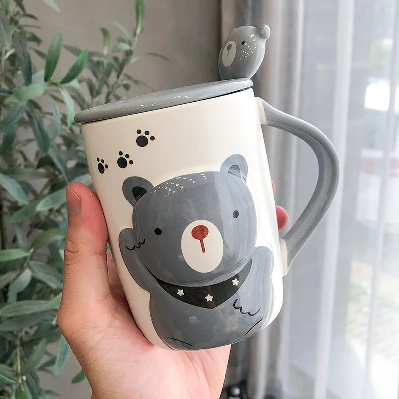 Кружка кофейная с милым мультяшным медведем 400 мл|Кружки| |