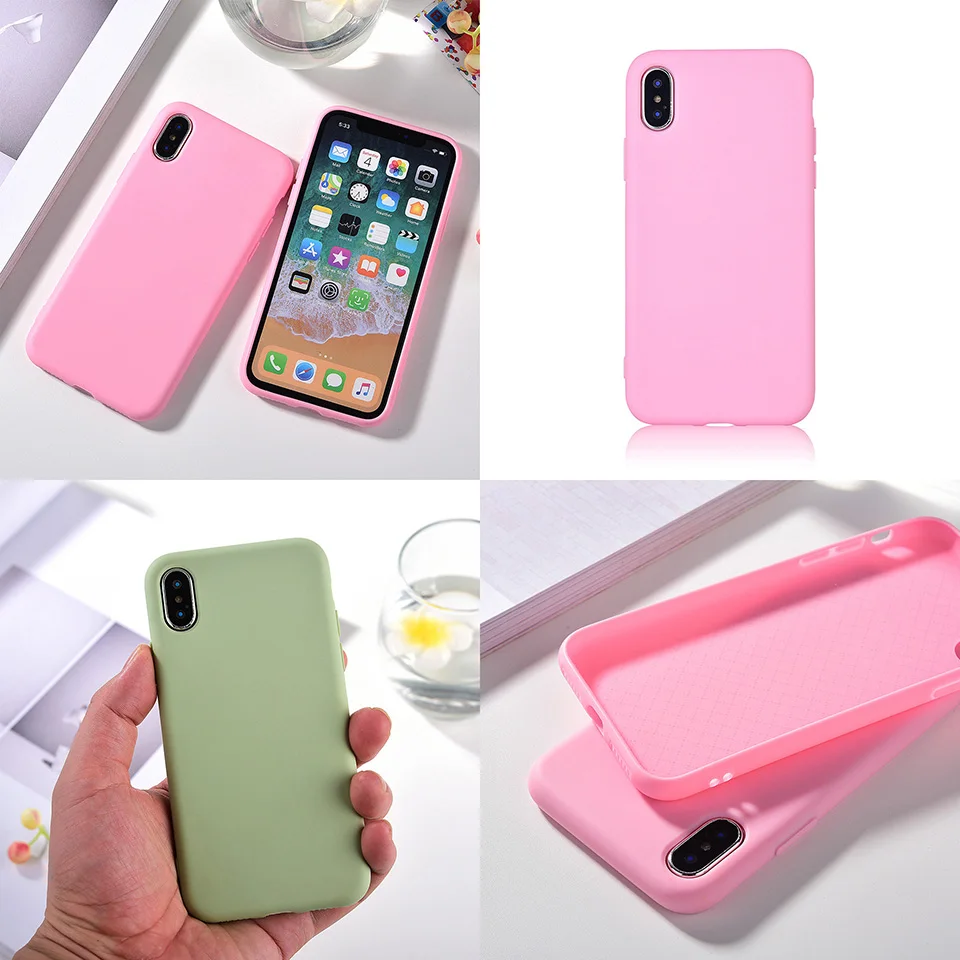 Жидкий силиконовый Оригинальный чехол карамельных цветов для телефона Apple iPhone X Xs