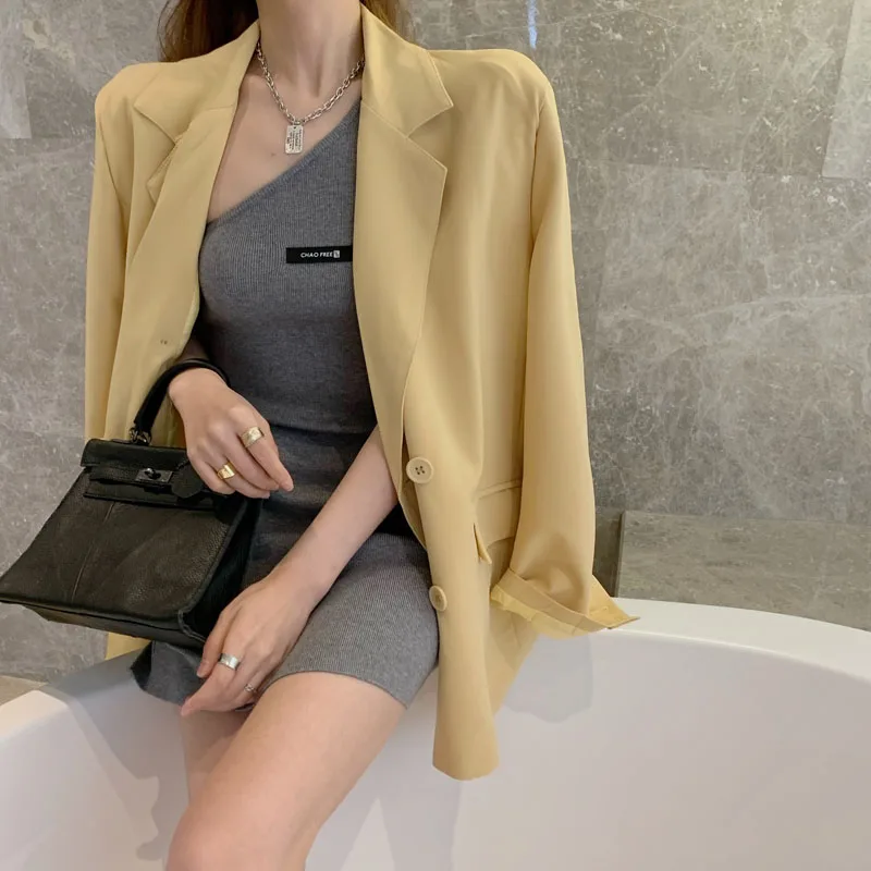 

ZHISILAO Vintage Blazer Jacket Women Plus Size Elegant Office Ladies Double Breasted Blazer Coats Femme Spring 2021 Outerwear