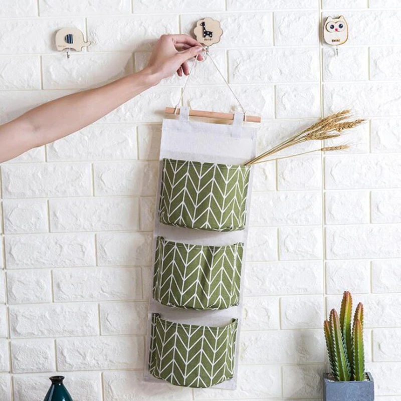 Настенная подвесная сумка для хранения с 3 карманами контейнер всякой всячины
