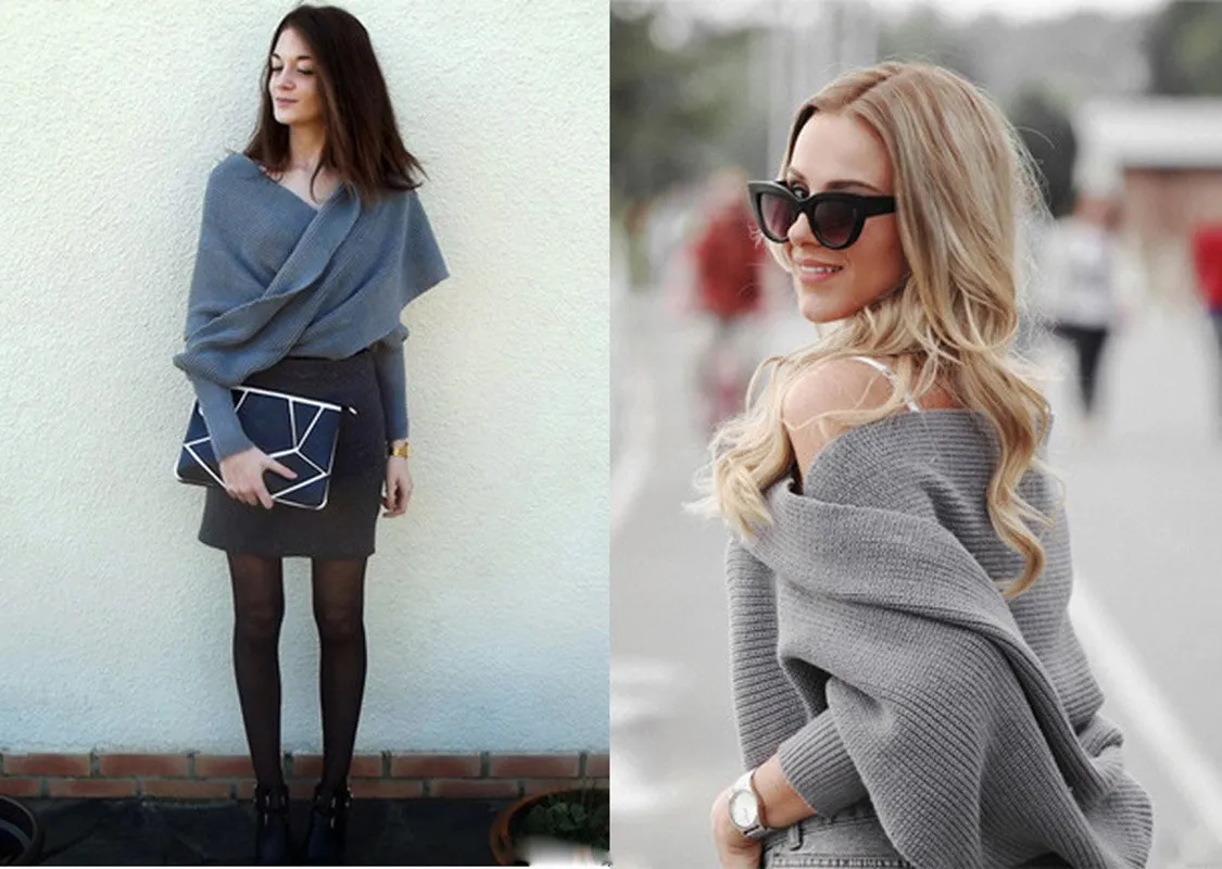 Зимний женский вязаный кардиган с длинным рукавом свободный свитер верхняя