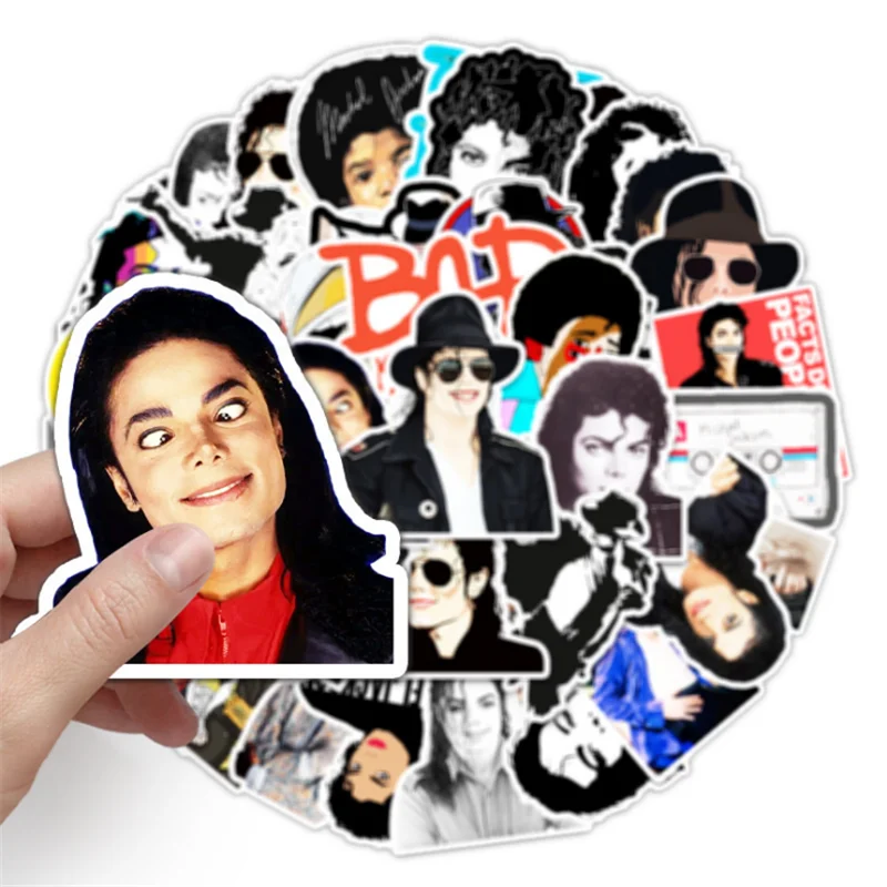 10/30/50 Uds., superestrella Global, cantante y Rey del baile, pegatina de Michael Jackson, Graffiti, Scooter, port&aacute;til, juguetes decorativos al por mayor-3