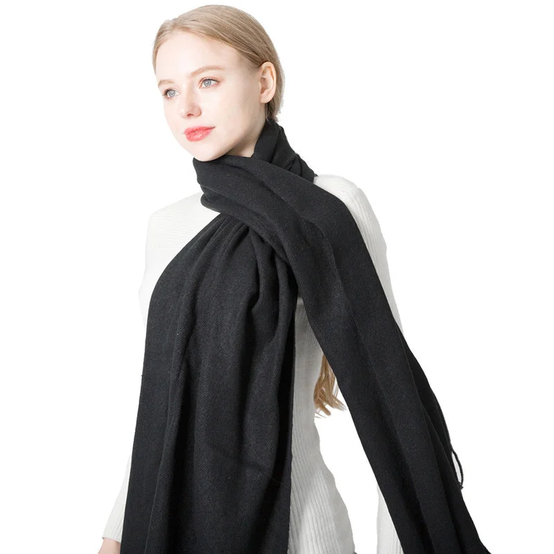 

Новый осенне-зимний однотонный шарф из искусственного кашемира Защитная шаль для шеи для пары сохраняет тепло как для мужчин, так и для женщ...